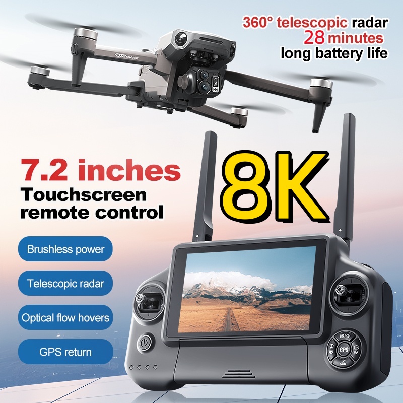8K 3 Axis Gimbal Brushless 7.2 - огляд і ціна Drone Controller Screen